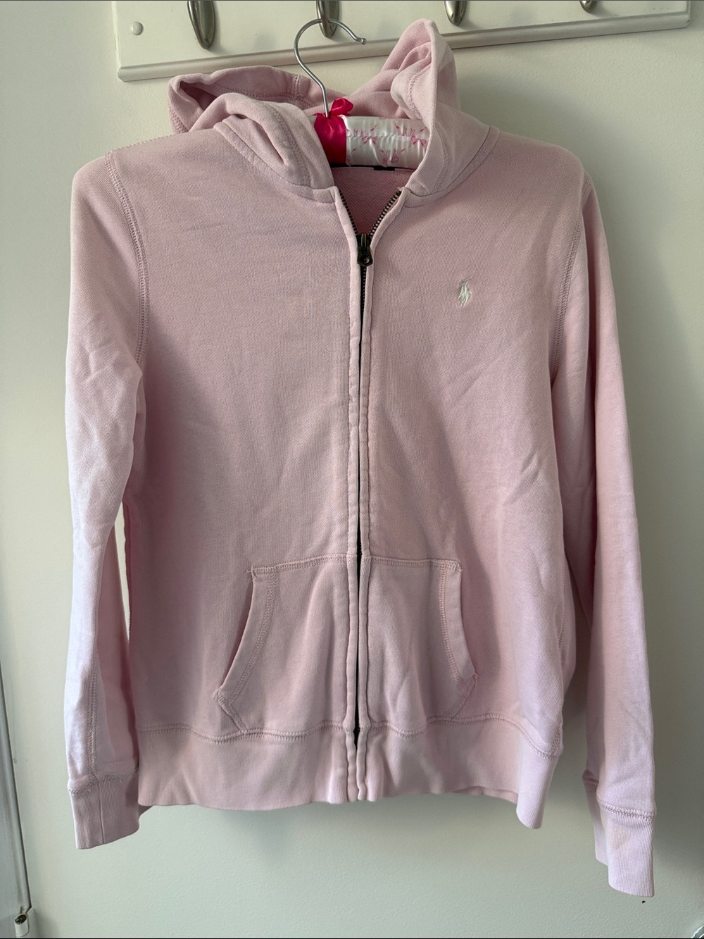 Ralph Lauren Light Pink Girls' Zip-Up Hoodie XL 16y